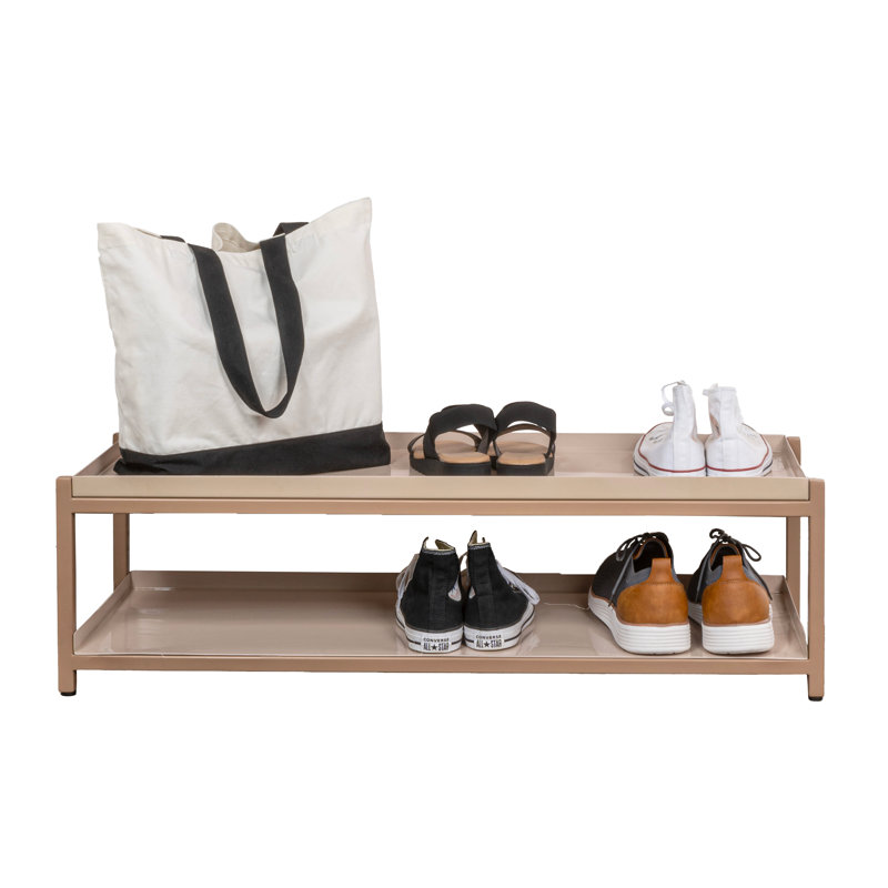 6 Pair Shoe Rack, Soft Brown/Brown