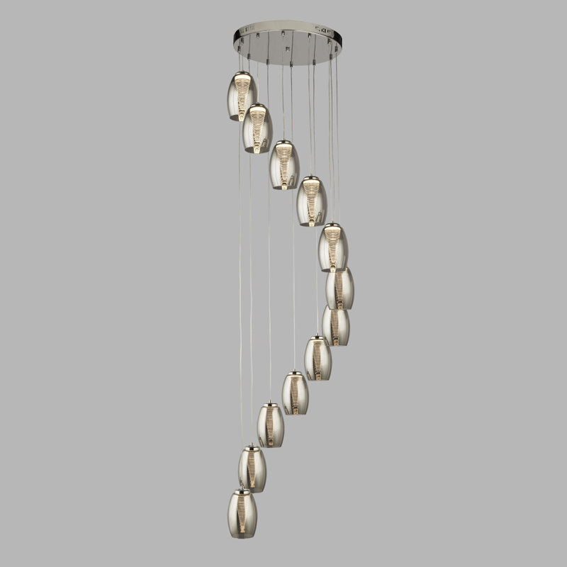 Ruari 12-Light Cluster Chandelier, Smoked