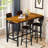 Industrial Bar Table Set with 4 PU Stools - Counter Height, Space-Saving 5-Piece Dining Set (43” L)-733517809