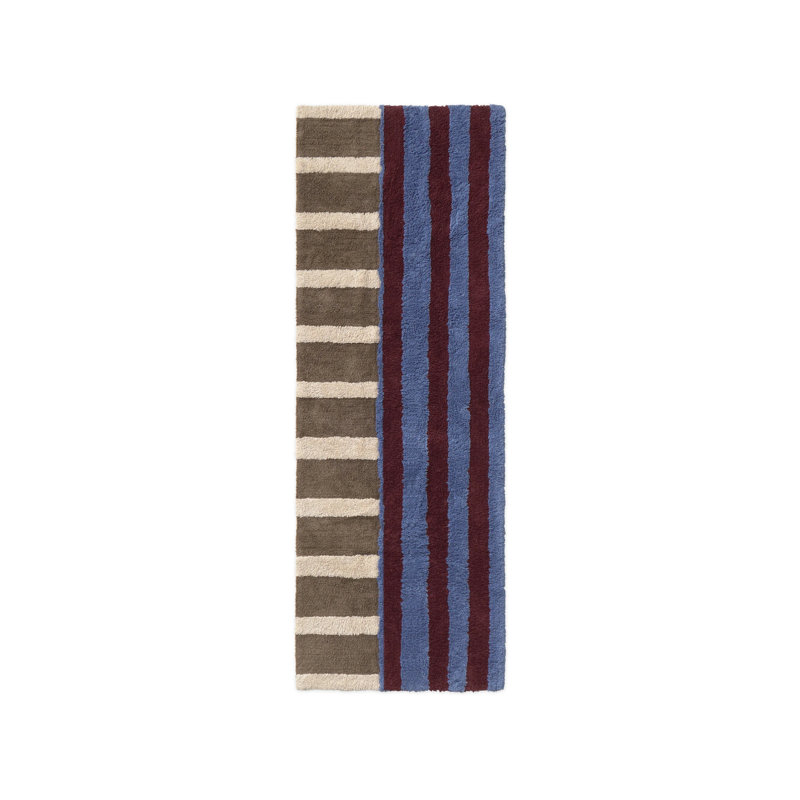 Handmade Cotton Striped Area Rug, Runner 2'8" x 7'7"