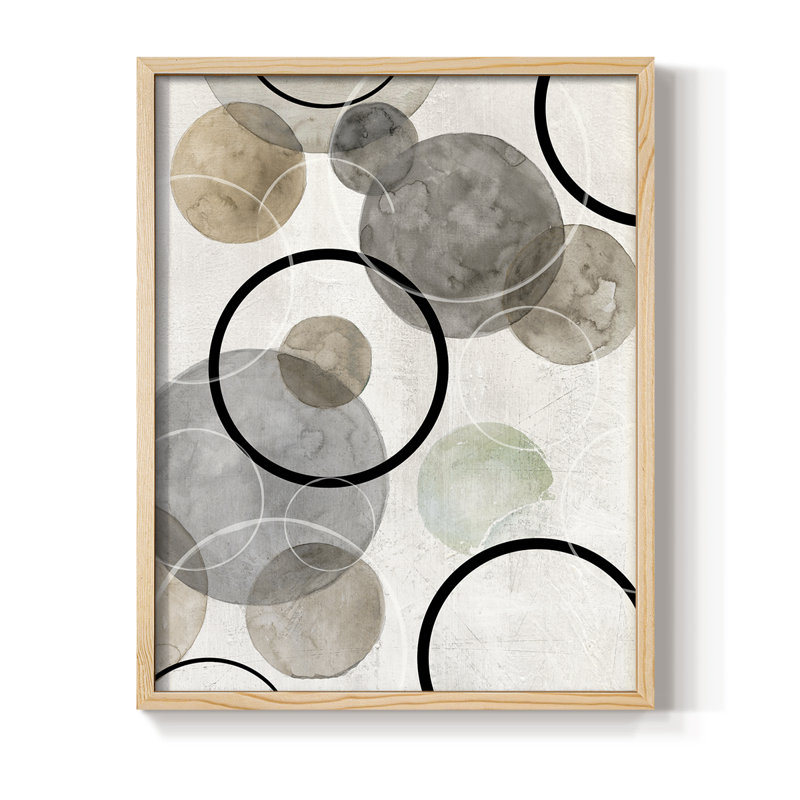 Impression encadrée Bubbles II - bois massif, H 21 po x l 17 po, Naturel
