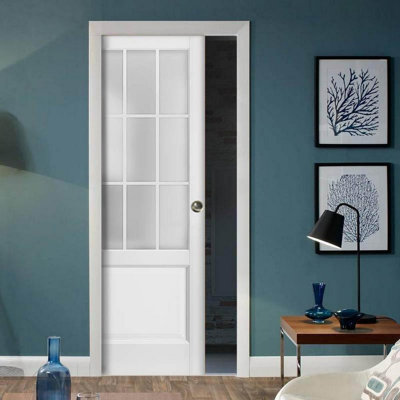 Porte blanche en verre givré Felicia