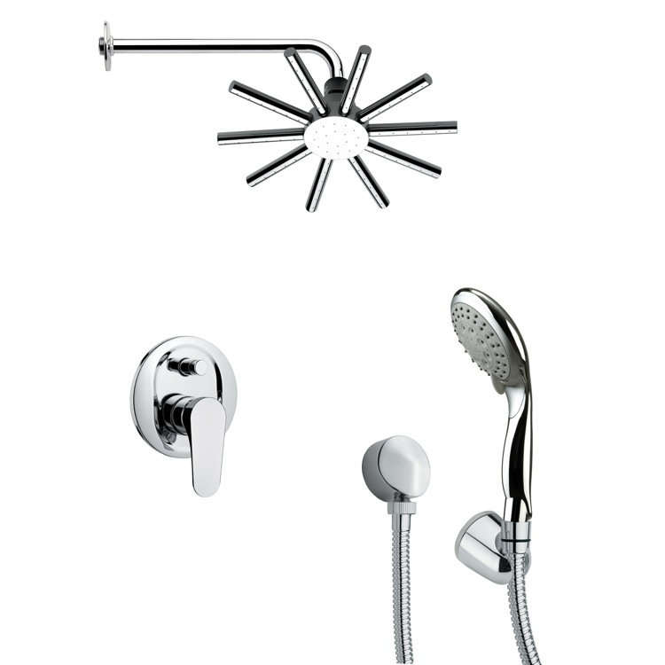 Système de douche complet à pression équilibrée avec valve brute Orsino