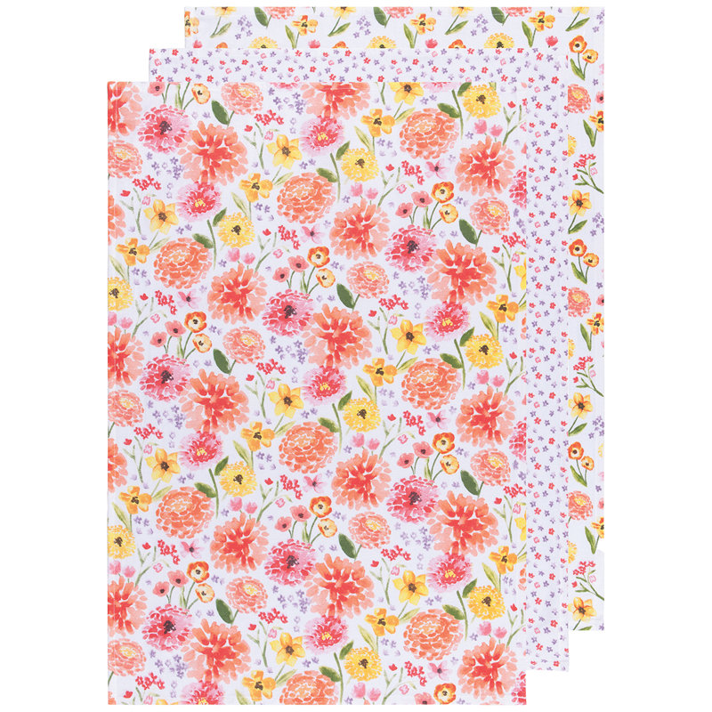 Floral Waffle Tea Towel Kitchen Towel