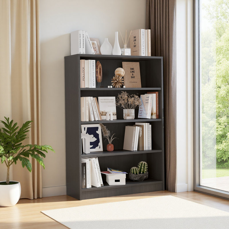 Bibliothèque autoportante à 4 tablettes Boockase, Gris