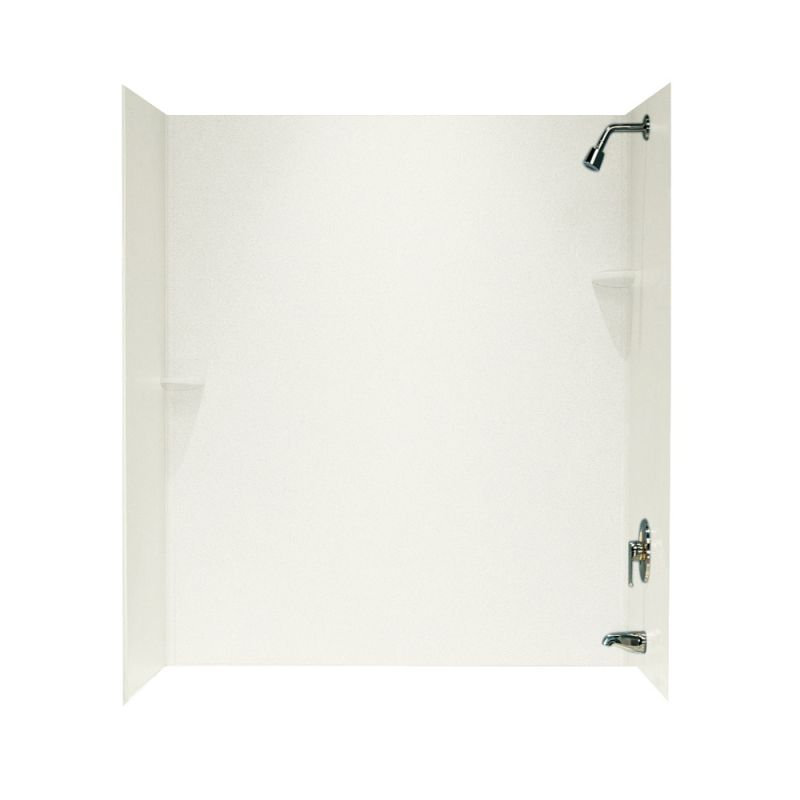 60'' W 30'' D 72'' H Alcove Solid Surface Wall, Bisque