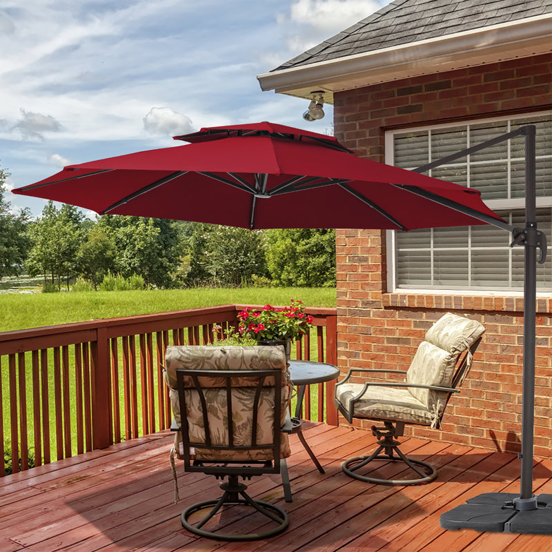 Parasol en porte-à-faux 11 pi Palmeri, Rouge
