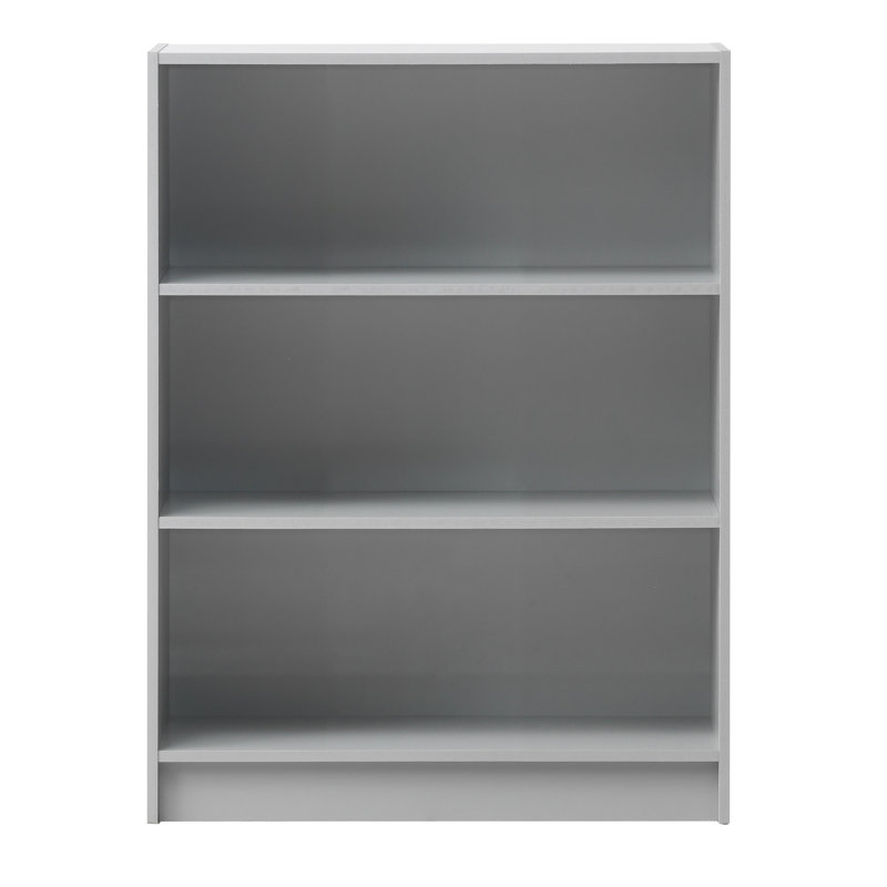 Zaira 80cm H x 40cm W Standard Bookcase, 106cm H x 80cm W x 30cm D, Light Grey