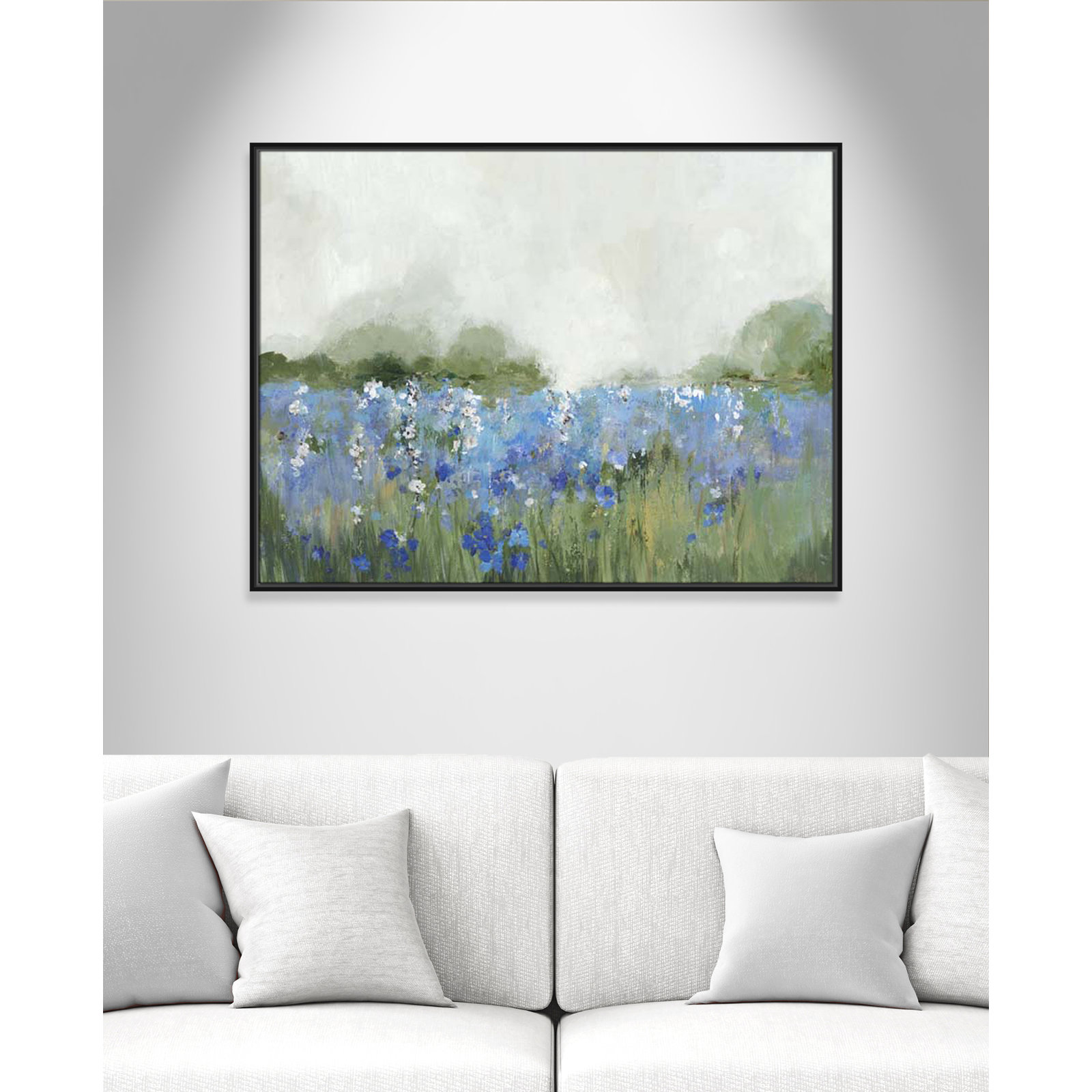Meadows Bluebels Field "Meadows Bluebells Field" Print, 31.5" H x 41.5" W x 2" D, Black Framed