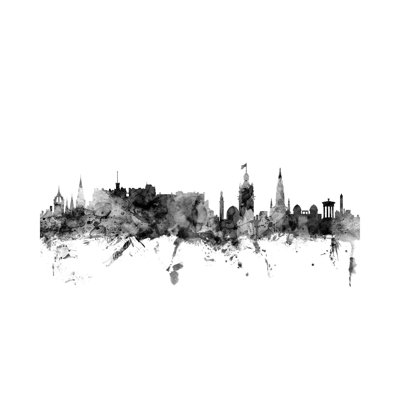 Edinburgh, Scotland In Black & White by Michael Tompsett - 1 Piece Wrapped Canvas Wall Art