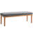 Upholstered Dining Bench Chair  With Solid Wood Legs For Dining Table, 52.8'' W Gray Velvet Seat-91659464