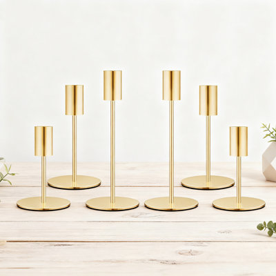 Set Of 6 Elegant Taper Candle Holders For Home Decor, Weddings, And Parties, Durable Metal Candlestick Holders With Non-Slip Pads, Rust-Resistant Design
