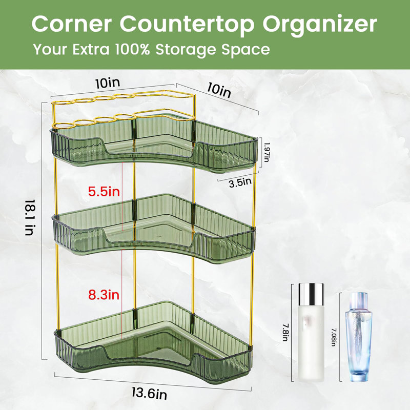 Organisateur de maquillage pour coiffeuse, Green