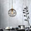 Clear Glass Pendant Light – Ceiling Hanging Fixture-Dimple Glass Pendant Light – Elegant Hanging Lamp Fixture for Kitchen, Island