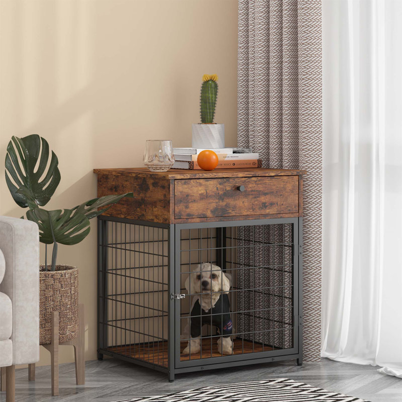 26,99 po x 26,99 po x 22,73 po - Table de bout en bois pour chien, table de couloir, table de vestibule avec tiroirs et tablettes
