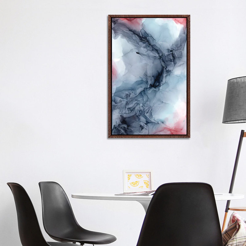 Sky Burgundy Grey by Elizabeth Karlson - Print on Canvas, 101.6 cm H x 66.04 cm W, Brown Framed
