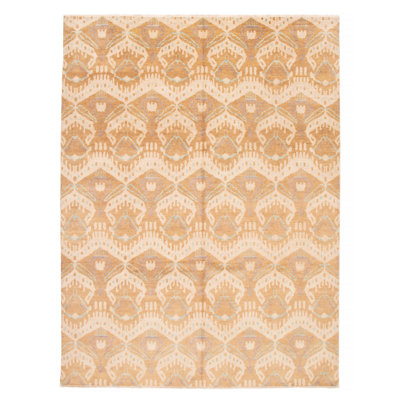 Tapis unique en laine noué à la main de style nouvel âge 9 pi x 11 pi 9 po Weon