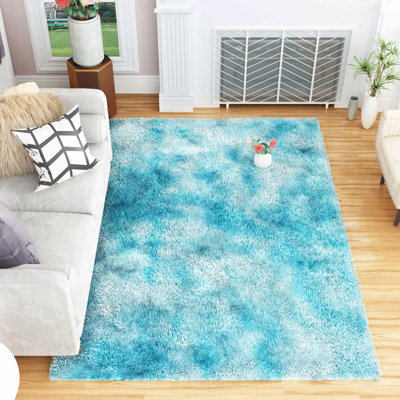 Tapis bleu clair Ombre