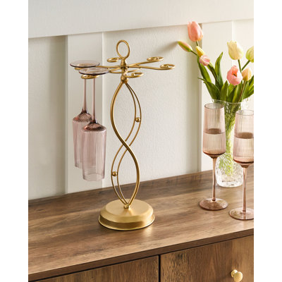 Iron Wine Glass Rack in Gold