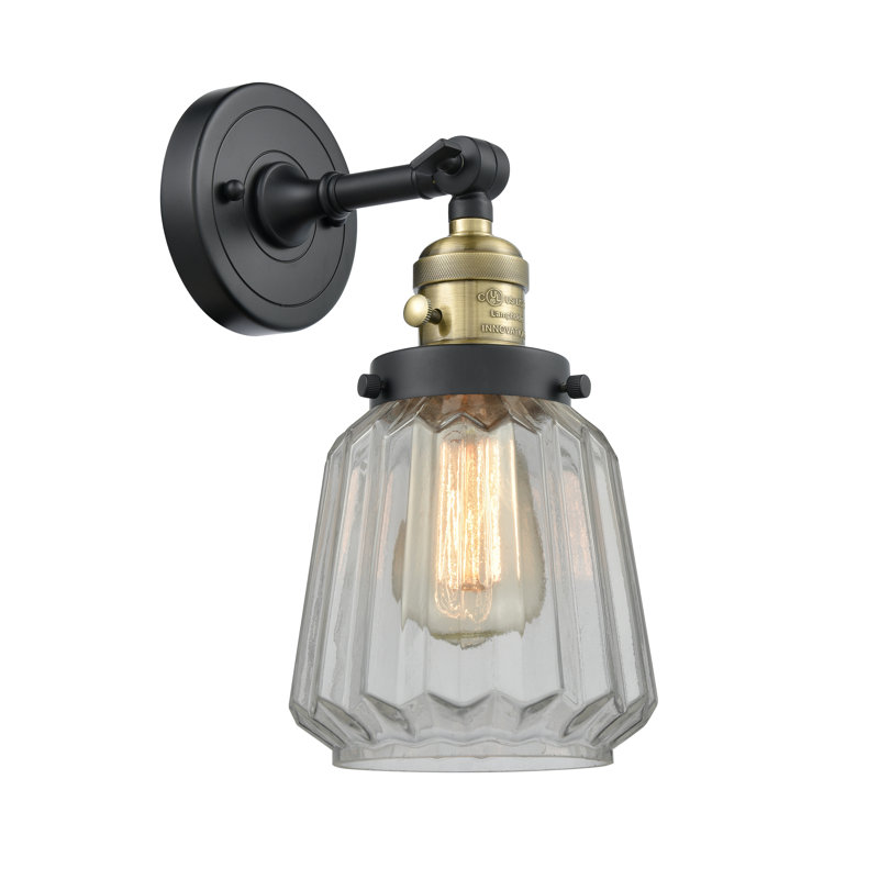 Vinson Armed Sconce, Clear, Incandescent, Black Antique Brass