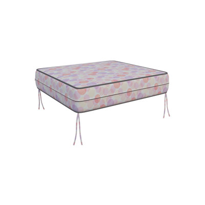 Housse de coussin extérieure carrée imprimée, housse de canapé décorative avec passepoil