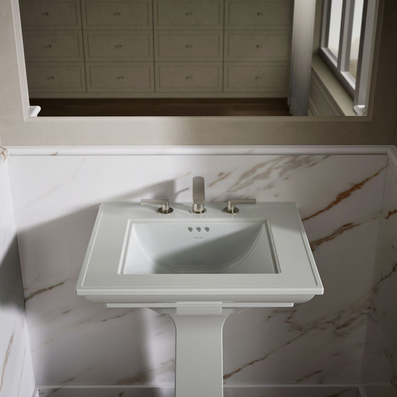 Memoirs Stately 24" Console Bathroom Sink with Overflow, Ice Gray, 8'' Centers