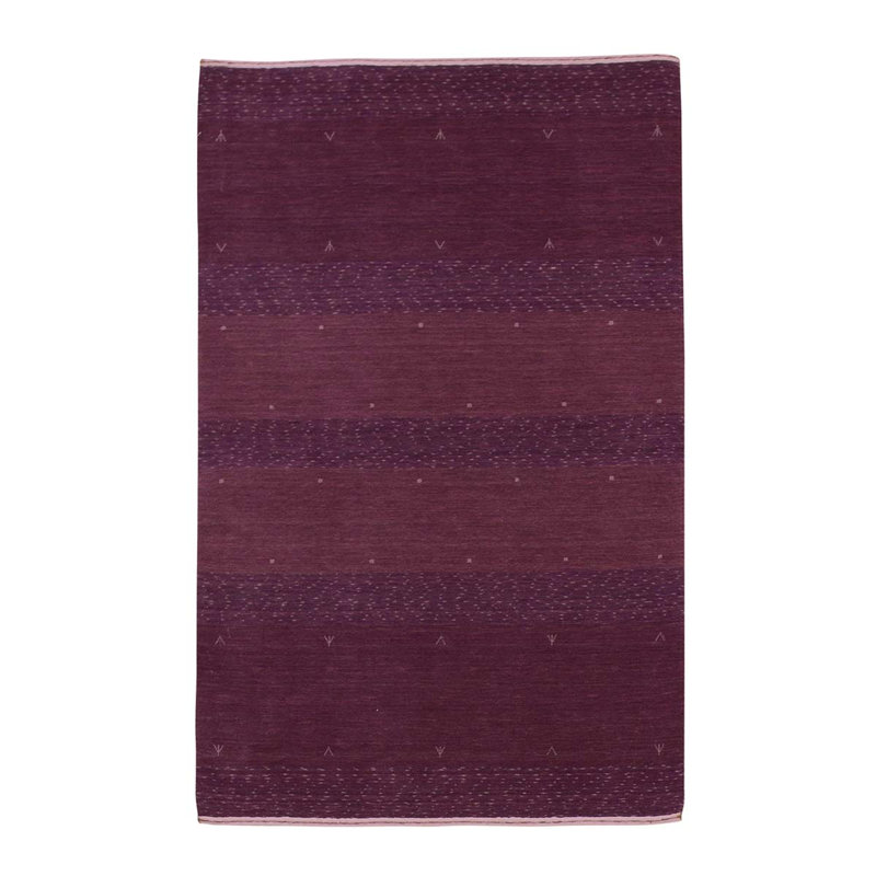 Tapis marron / mauve rectangulaire noué à la main 4 pi x 6 pi 1 po Southwestern