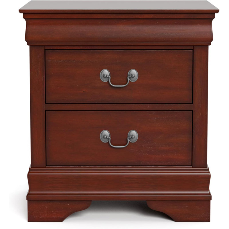 Table de chevet à l'épreuve de la poussière avec tiroirs en queue d'aronde de style transitionnel 1Pc, Cerisier