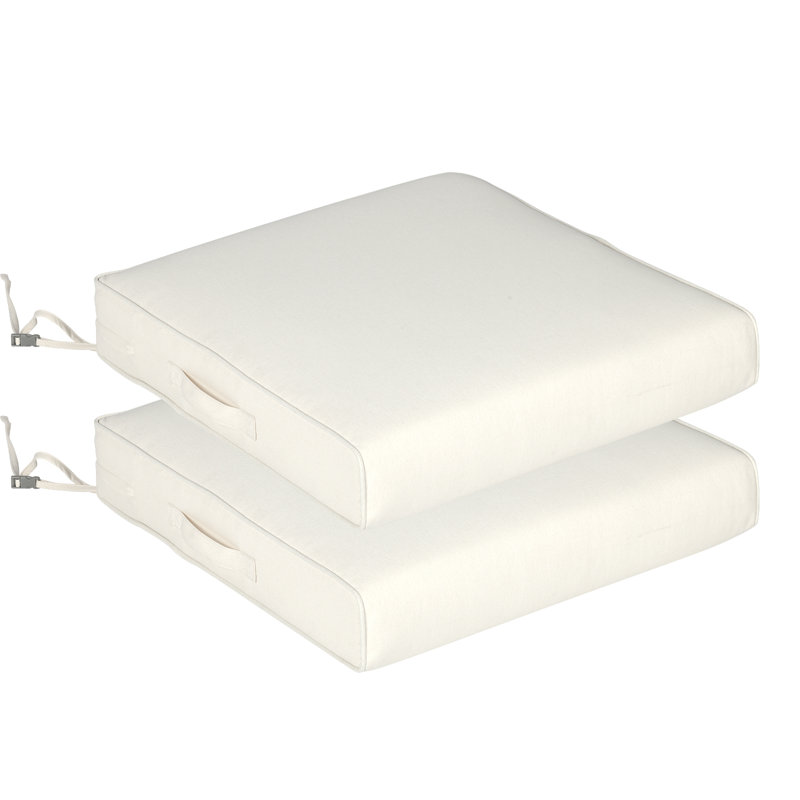 Aoodor Patio Chair Cushions Set, Ivory, 24" W x 24" D