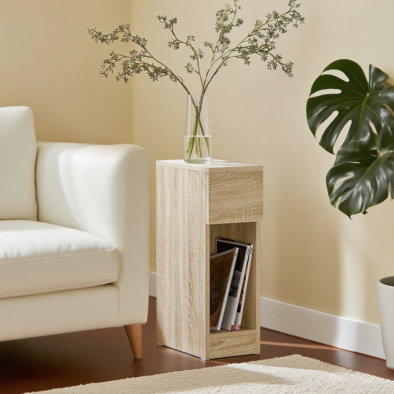 Mikhaela 1 Drawer Bedside Table, Clear
