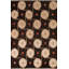 Tapis brun en laine noué à la main de conception unique 4 pi 11 po x 6 pi 6 po New Age