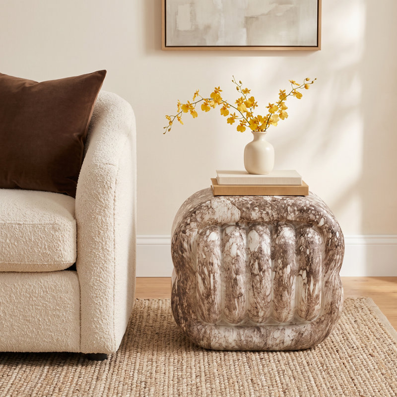 Rolandat Concrete Accent Stool, Gray