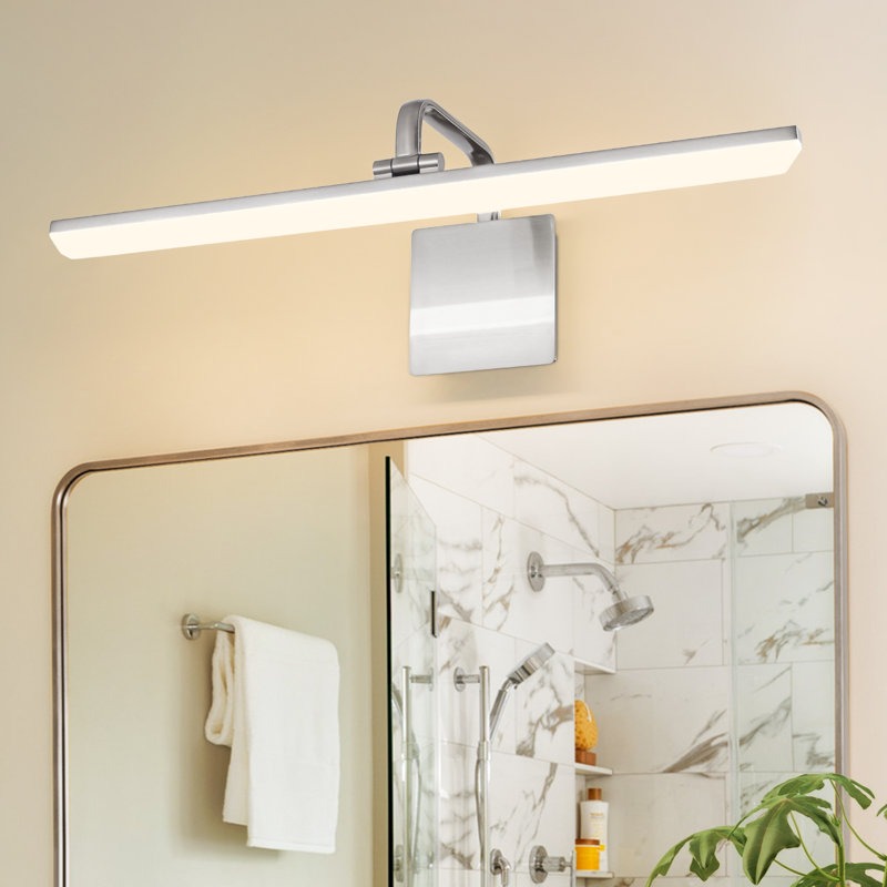 Barre de salle de bain à DEL Mekesha, 3000 K à 6000 K,  H 5,1 po x l 23,6 po x P 8,3 po, Nickel