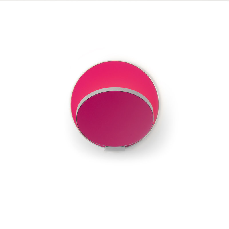 Plafonnier encastré à DEL 1 lumière Gravy, Rose vif mat / argent