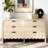 Fluted 6 Drawers Dresser For Bedroom, 59" Wide Modern Chest Of Drawers With Metal Handles, Curved Edge Design, Dresser TV Stand, Modern Dressers With Wave Texture For Living Room, Hallway-79058014