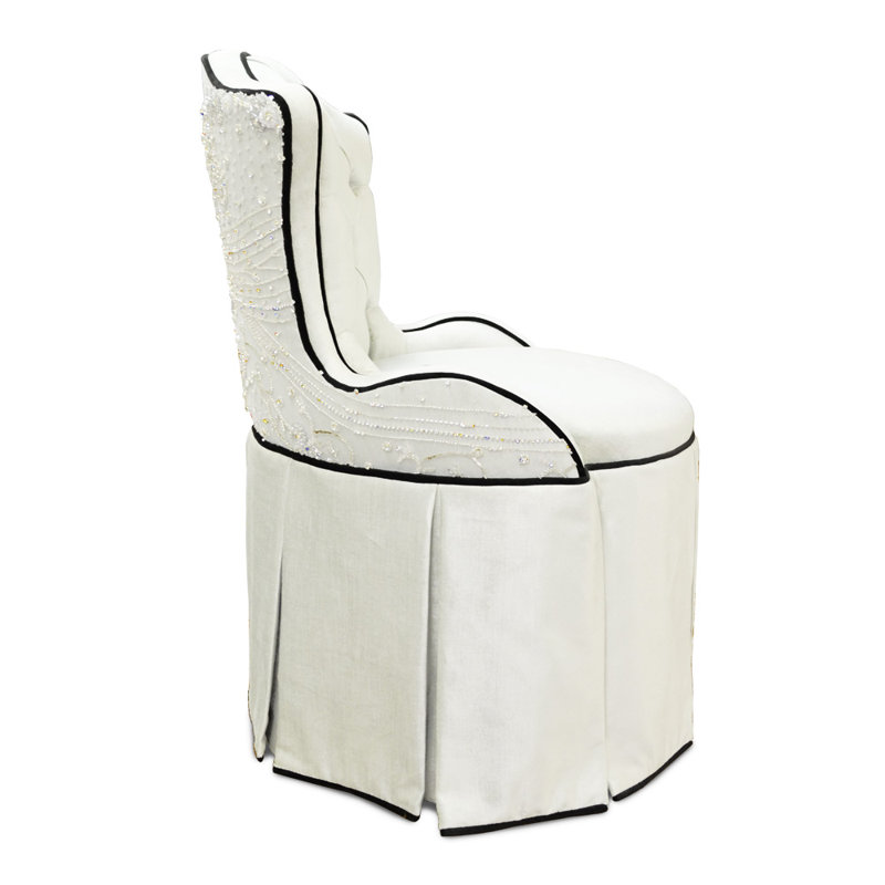 Samantha Slipcovered Tufted Armchair