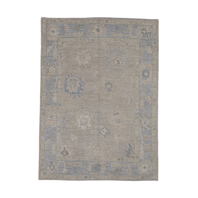Tapis turc Oushak fait à la main 5 pi x 6 pi 10 po