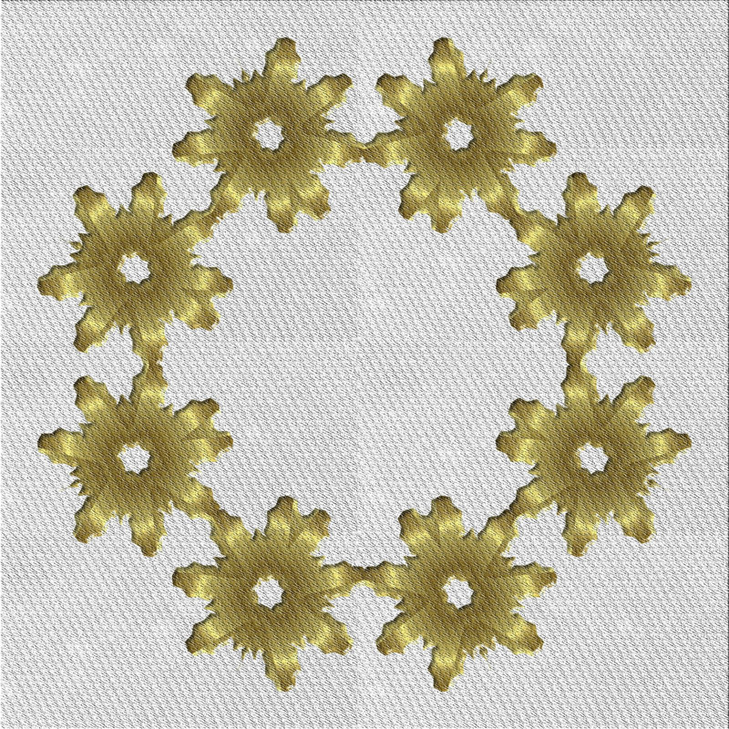 Tapis vert/blanc cassé tissé à la machine, Carré 5 pi