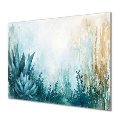 «Cactus Forest Minimal Composition - Floral Wall Art Decor», impression florale de cactus en métal