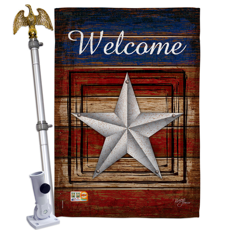 Double Sided 40'' H x 28'' W Polyester Independence Day Flag Set