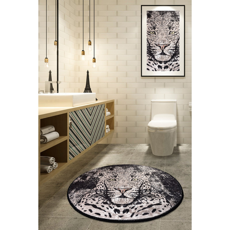 Tapis de bain de qualité supérieure, diamètre de 39,4 pouces, 100% polyester, antiallergique, anti-poussière et antitache, surface antidérapante | Lavable à la machine à 86 ° F, 700 g / m² | Doux et durable pour la sécurité et le confort de la salle de bain