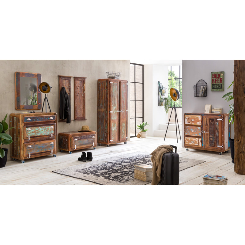 Rukhsar Wood Flat Wall Mirror