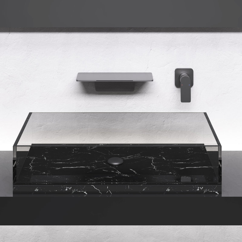 Robinet pour salle de bain Gunmetal Waterfall, Noir mat