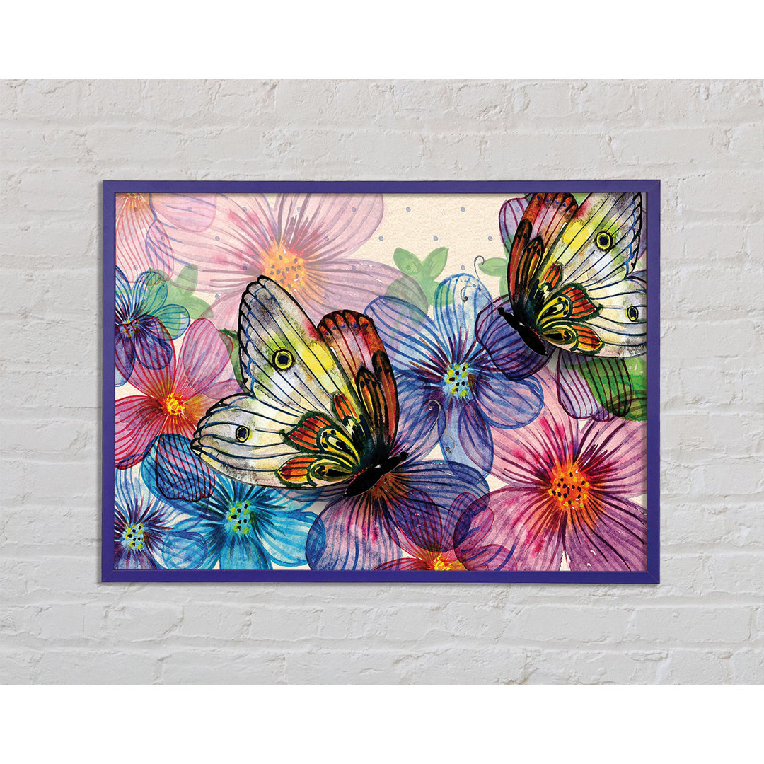 Butterfly Petal Madness - Einzelner Bilderrahmen Kunstdrucke