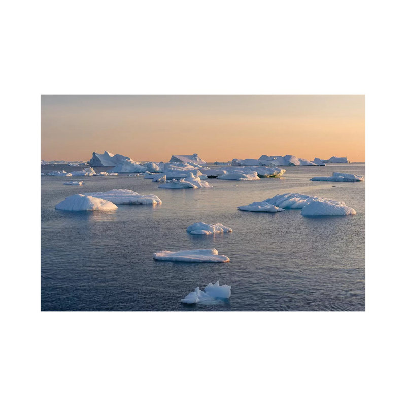 Icebergs in the Disko Bay. Inuit Village Oqaatsut Located in Greenland 1 Piece Wrapped Canvas Wall Art