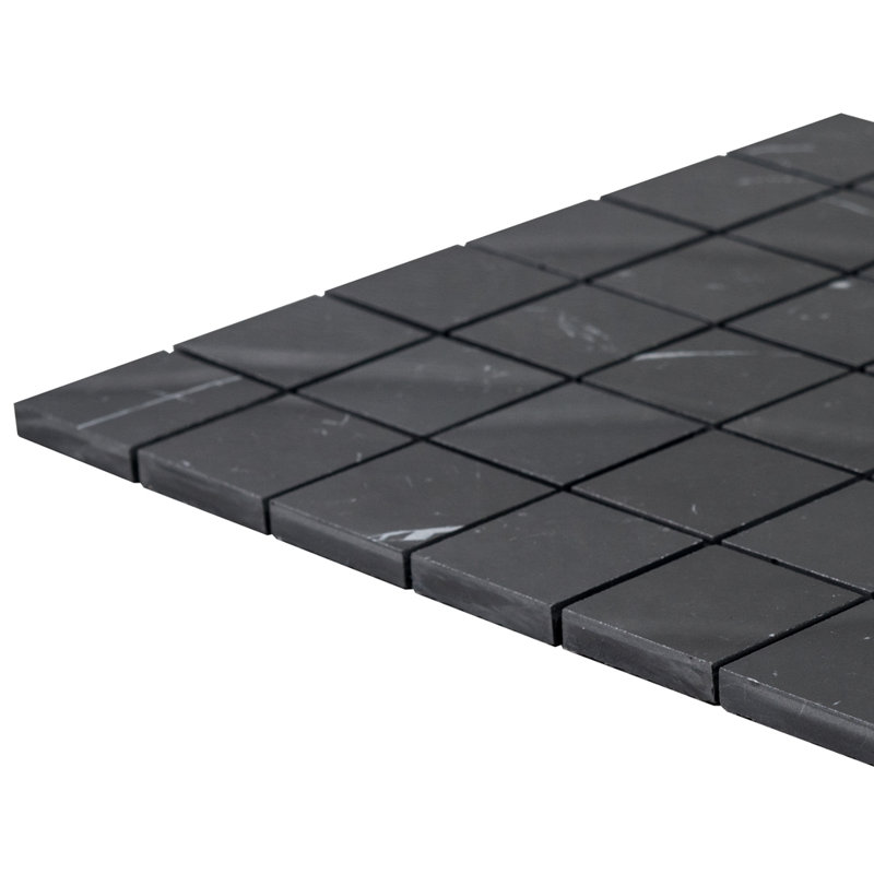 Penthouse 2" x 2" Porcelain Grid Mosaic Wall & Floor Tile, Nero Marquinia