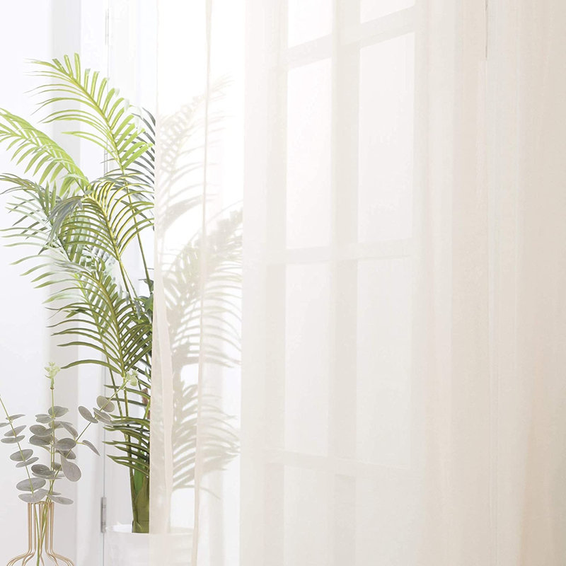 Windber Sheer Door Curtain Pair, 140 W x 180 D cm