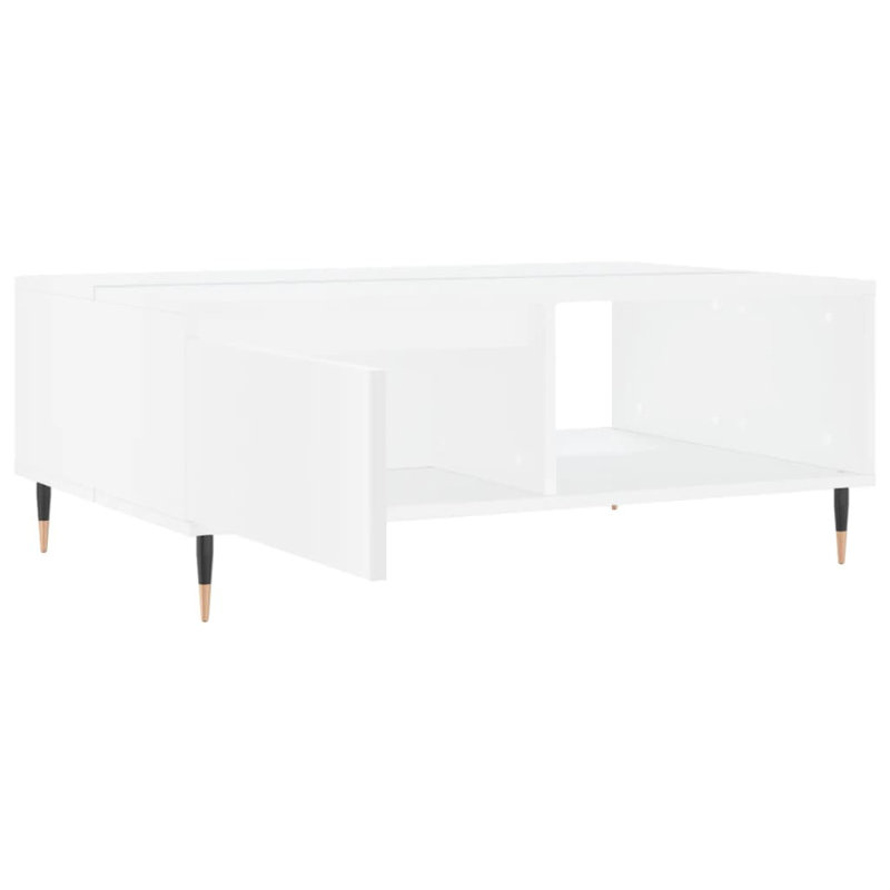 Erinn Four Leg Coffee Table with Storage, White