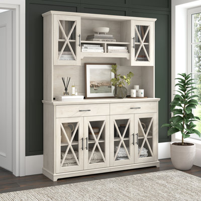 Cokato 60" W Manufactured Wood Storage Cabinet with Hutch