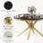 Round Dining Table – 46.85" Faux Marble Top with Mirrored Stainless Steel Nest-Shaped X Base, Seats 4–6-324875504-324875503